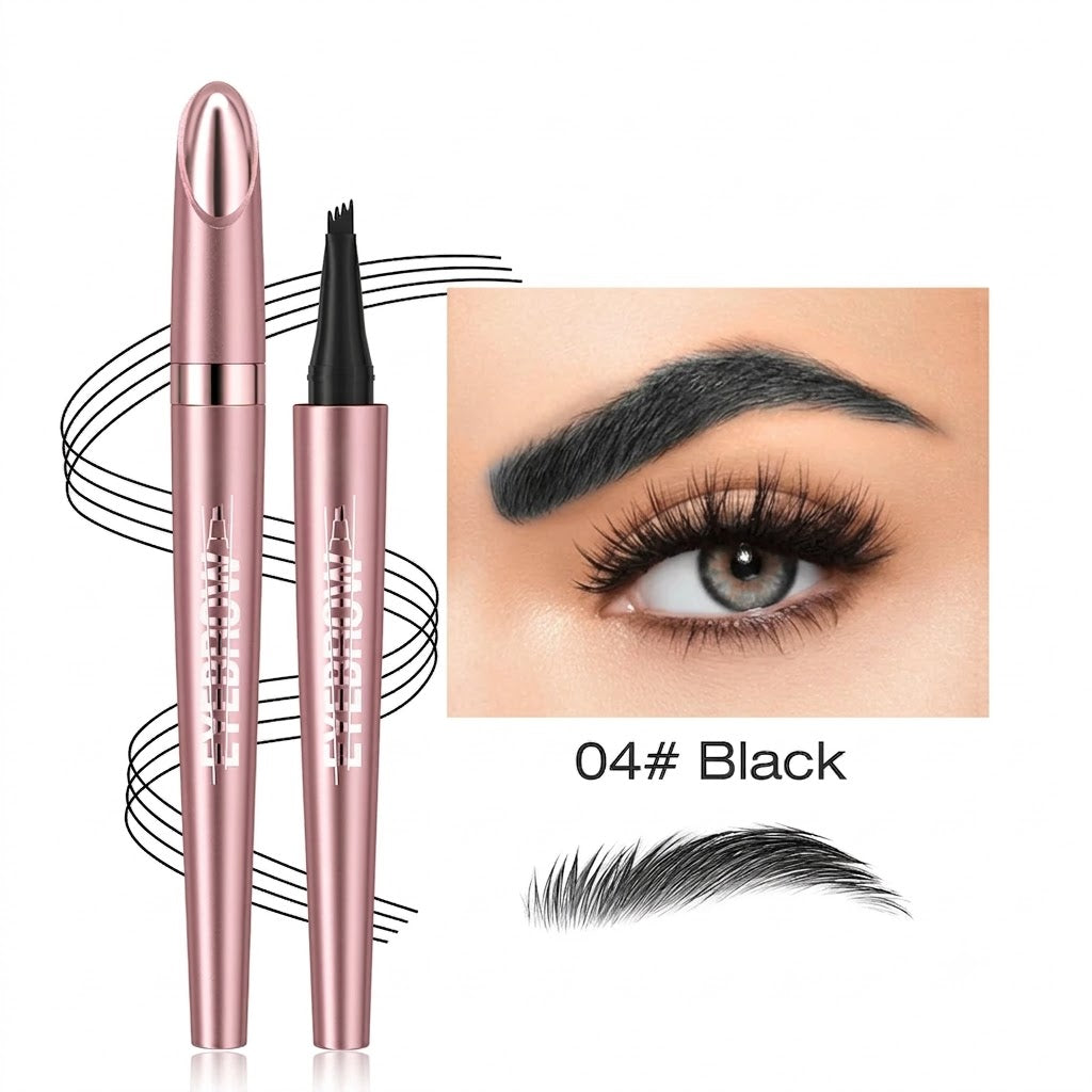 Plumelle – Waterproof 4-Tip Micro-Fork Eyebrow Pencil for Natural Hair-Like Brows - BUY 1 + 1 FREE