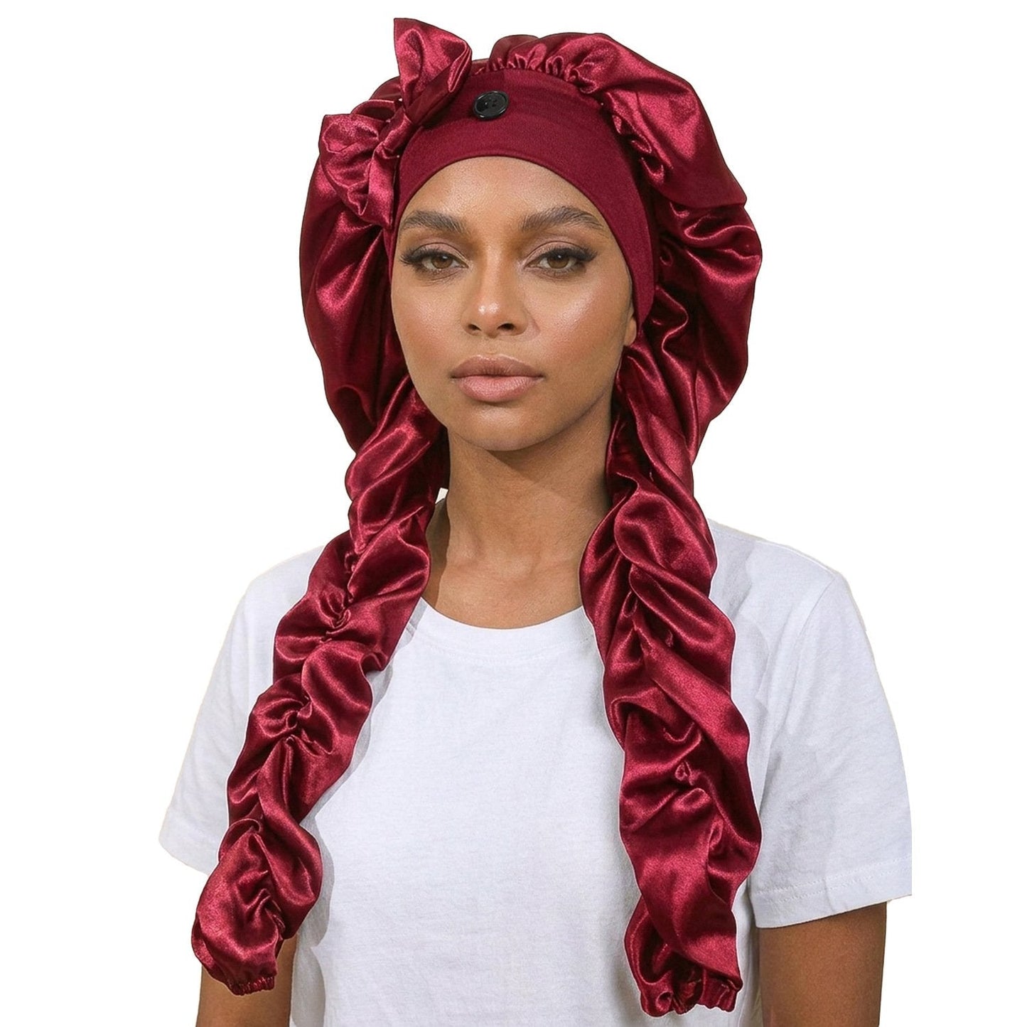 Duskveil – Extra-Long Twin-Tube Satin Bonnet for Braids, Locs & Curls + 50% OFF