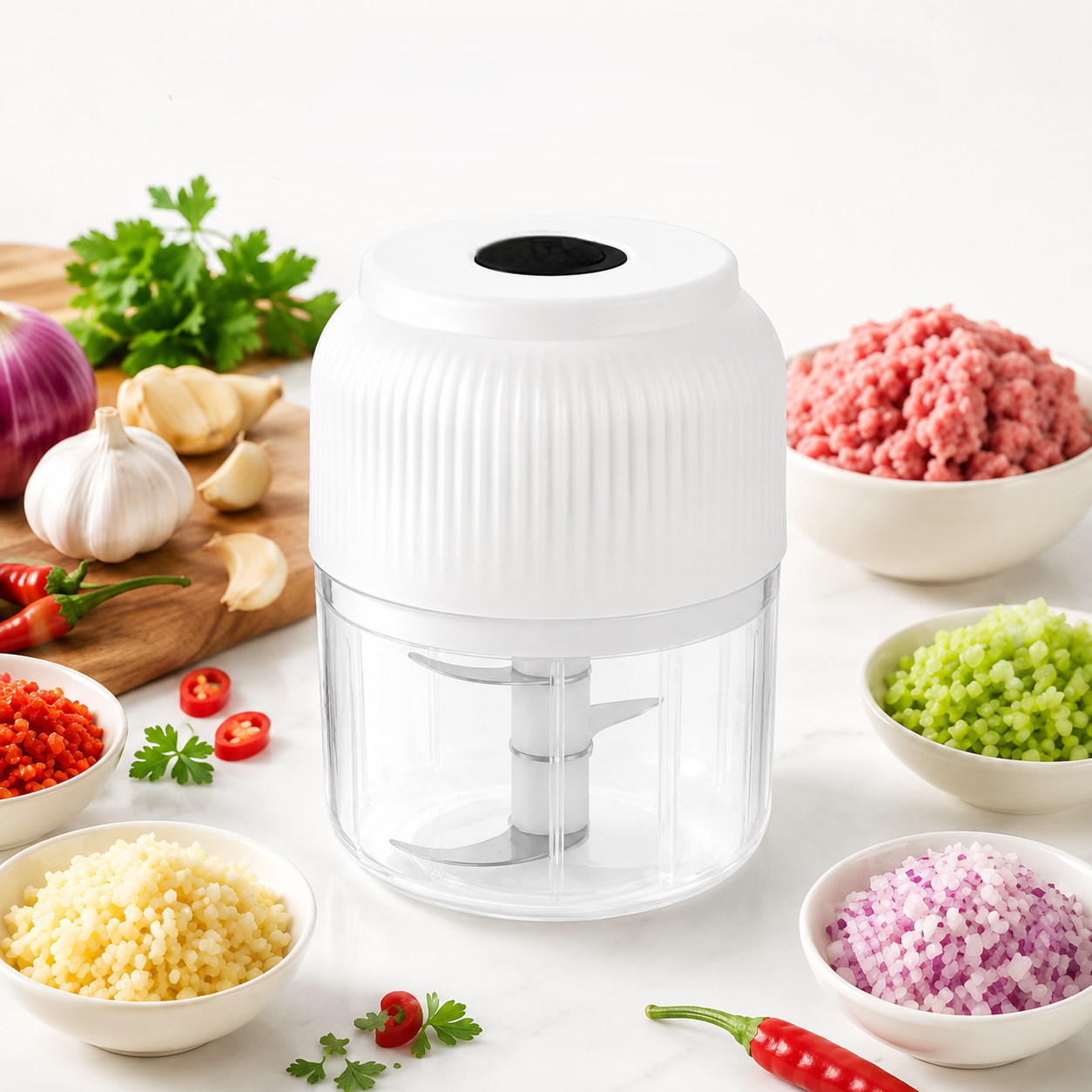 Julienne – One-Press Mini Electric Food Chopper for Fast, Mess-Free Prep + 50% OFF