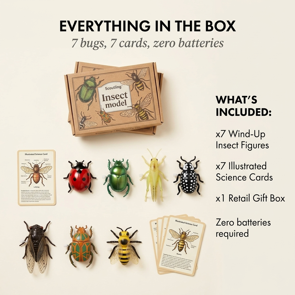 Scoutling™ – Wind-Up Crawling Insect Discovery Set with Glow Wings & Science Cards +50% OFF