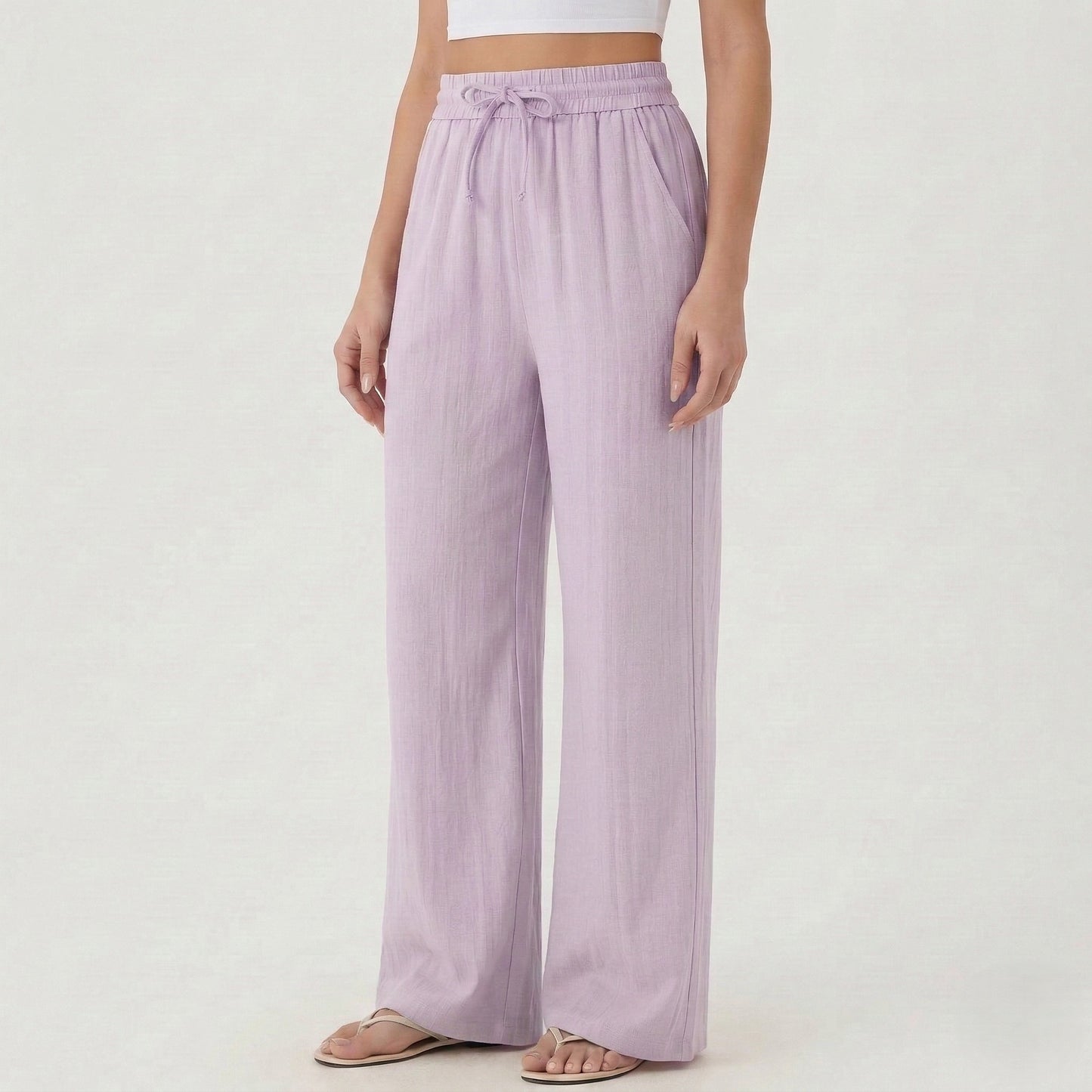 Wovelle™ – Soft Drawstring Wide-Leg Casual Pants | Breathable & Flowy + 50% OFF
