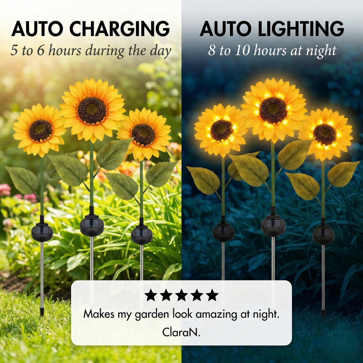 Petalglow™ – Waterproof Solar Sunflower Garden Stake Light + 1+1 FREE