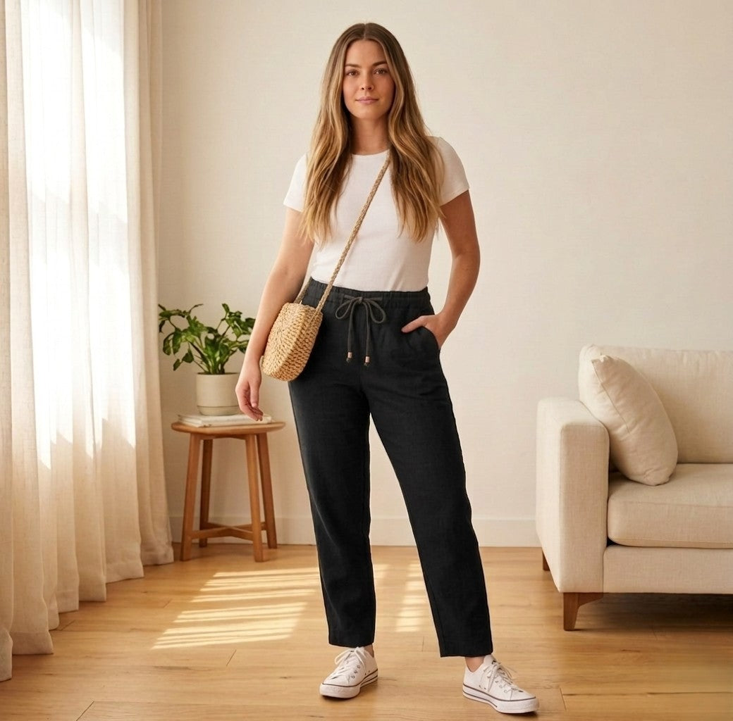 Hemfield™ – Soft Cotton Linen High Waist Casual Pants for Women + 50% OFF
