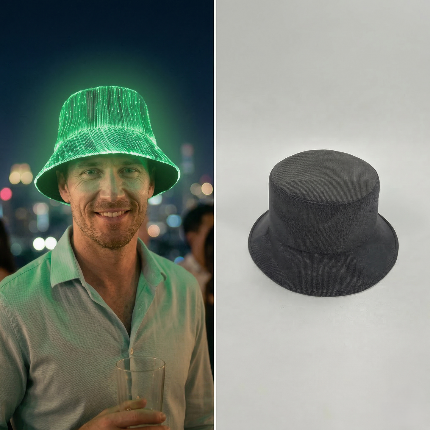 Vylux™ – Fiber Optic LED Bucket Hat | 7 Colors | USB Rechargeable + 50% OFF