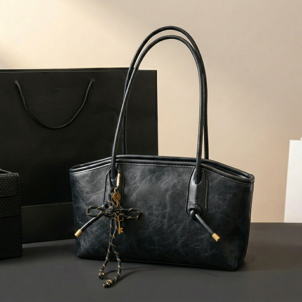 Patina™ – Vintage Bow Leather-Look Shoulder Tote Bag + 50% OFF