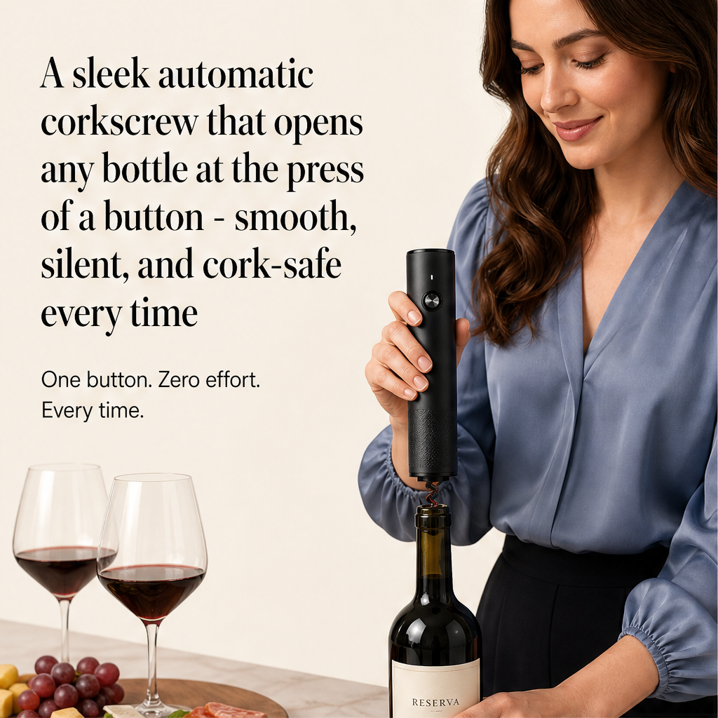 Corkade – Automatic One-Button Electric Wine Opener Gift Set + 50% OFF detail