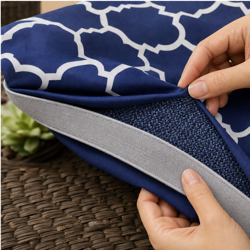 Patiobloom – Weatherproof Elastic-Hem Outdoor Sofa Cushion Covers lifestyle