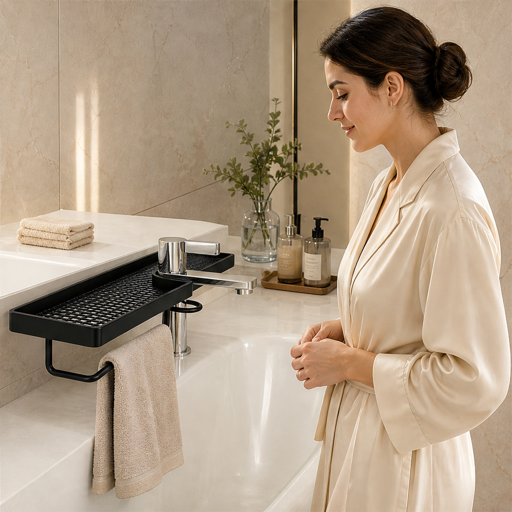 Faucetta – No-Drill Carbon Steel Vanity Counter Storage Rack + 50% OFF lifestyle
