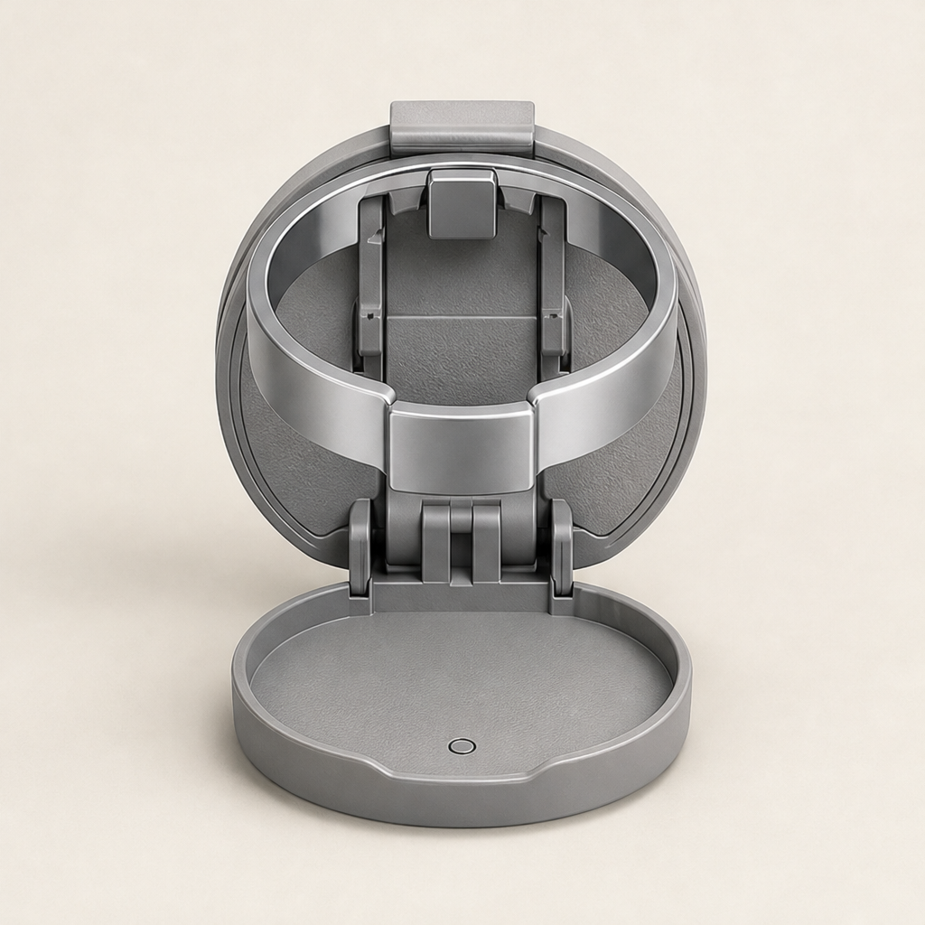 Cabinwick – Foldable Clip-On Faux-Leather Car Door Cup Holder + 50% OFF Grey