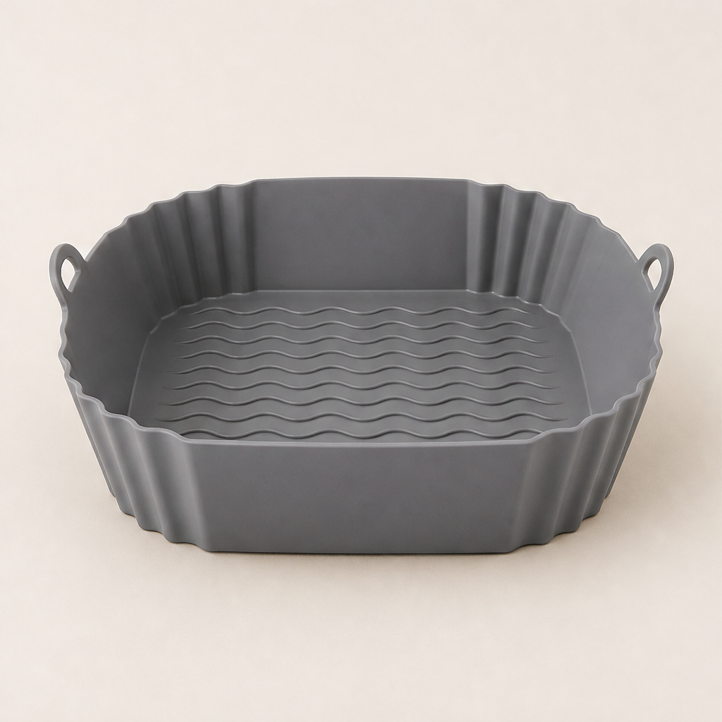 Griddleholm – Non-Stick Reusable Silicone Air Fryer Liner, 8 Inches + 50% OFF Grey