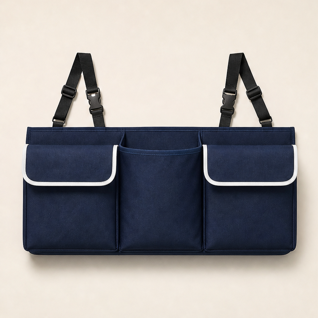 Boothaven – Hanging Oxford Cloth Trunk Organizer for SUV Backseats + 50% OFF Navy