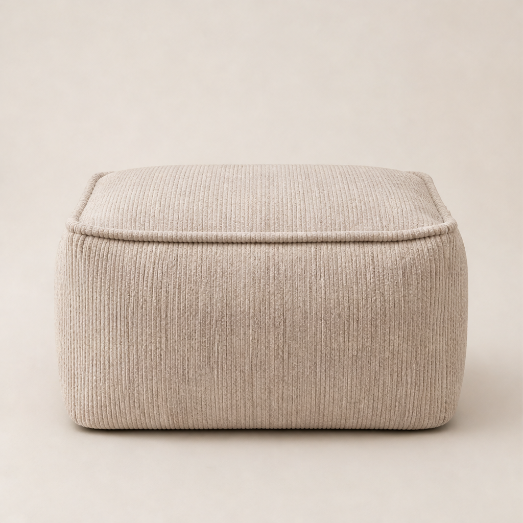 Stowford – 100kg Capacity Washable Canvas Storage Pouf Cover + 50% OFF Beige