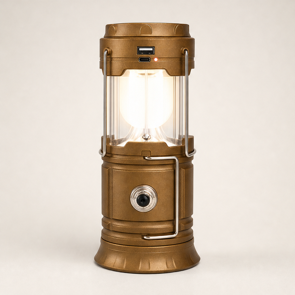 Glowforge Camp – Solar & USB Rechargeable 3-in-1 Flame Lantern + 50% OFF Bronze