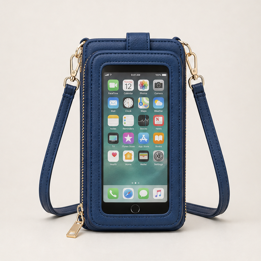 Clearwick – Touchscreen Window Crossbody Phone Bag + 50% OFF Navy