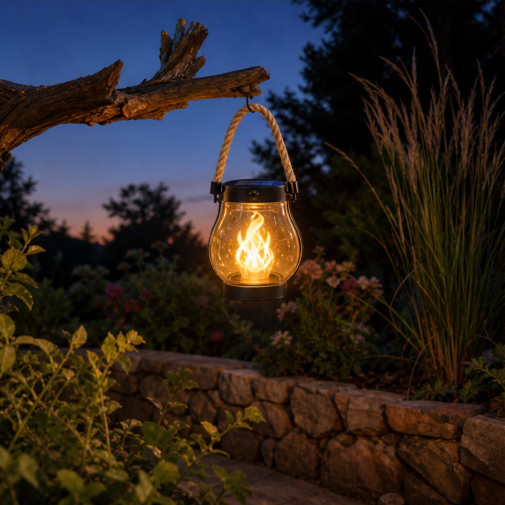 Emberholm – Solar Flickering Flame Lantern with Rope Handle + 50% OFF lifestyle