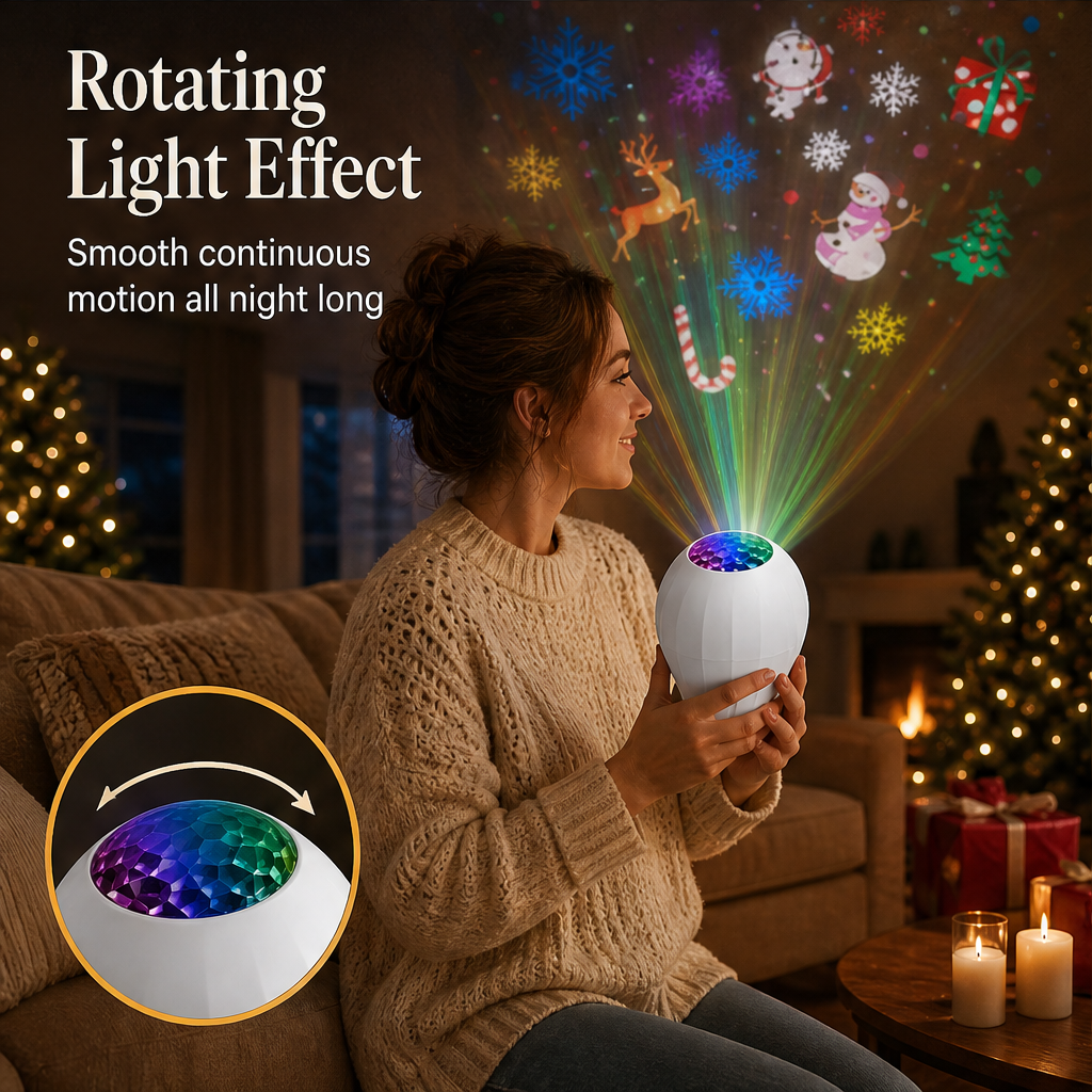 Wintermere – Rotating 16-Pattern Christmas Projector Bulb + 50% OFF features