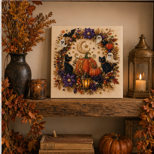 Gemholm – Halloween Gem Art Canvas DIY Kit lifestyle