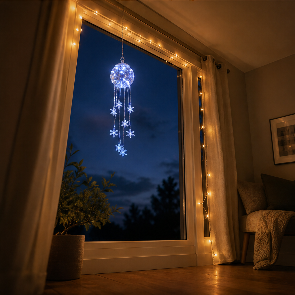 Frostholm – Crackle Glass Glow Hanging Snowflake Ornament + 50% OFF lifestyle