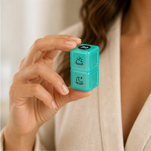 DoseCraft – Snap-Lock 32-Day AM/PM Pill Organiser with Stickers lifestyle