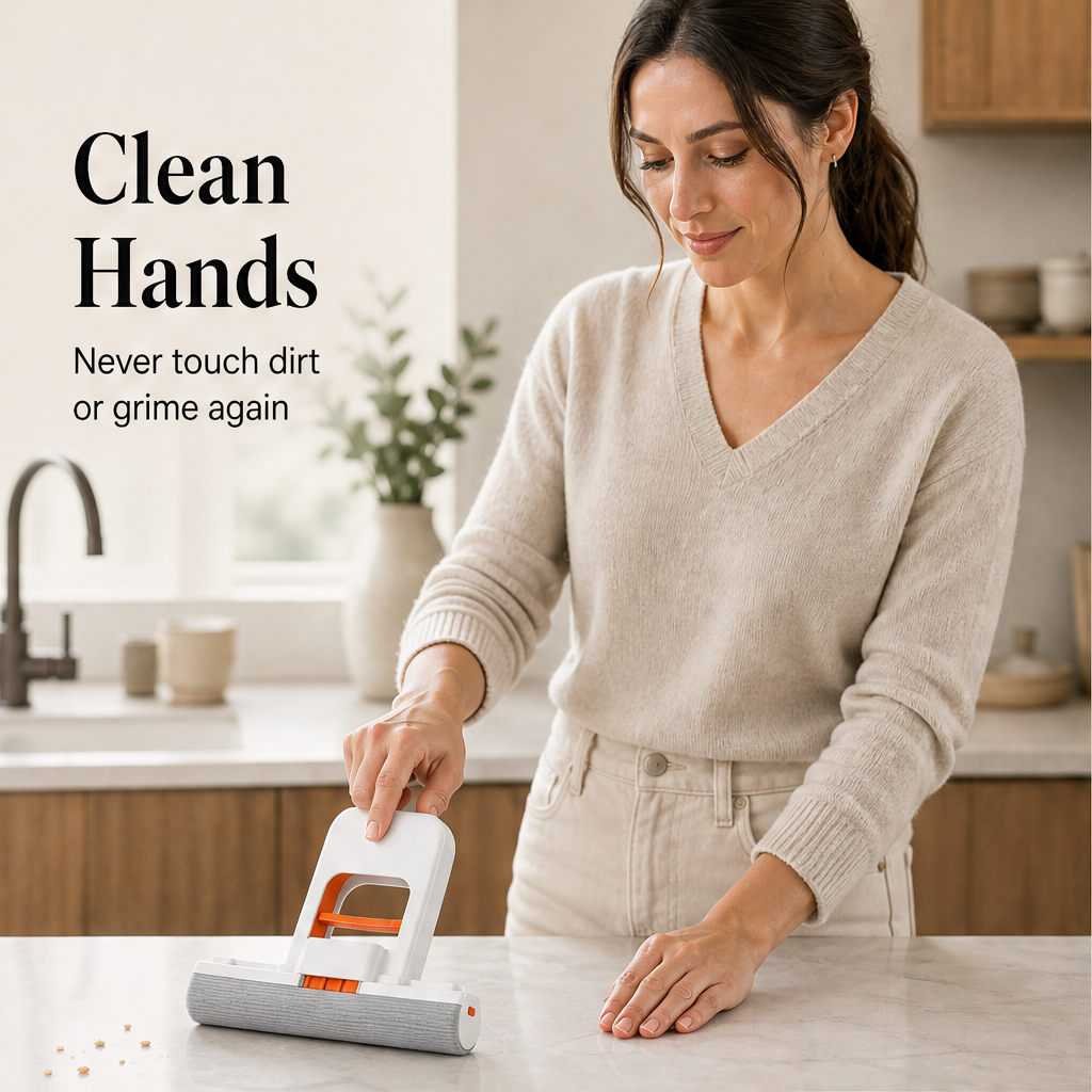 Snapwipe – Self-Wringing Foldable Mini Mop for Wet & Dry Cleaning + 50% OFF detail