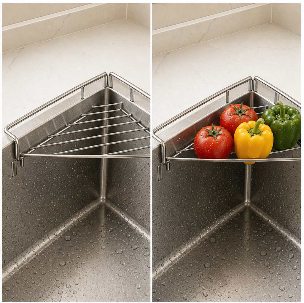 Cornello – Rust-Proof Corner Sink Organizer for Sponges & Soap + 50% OFF lifestyle