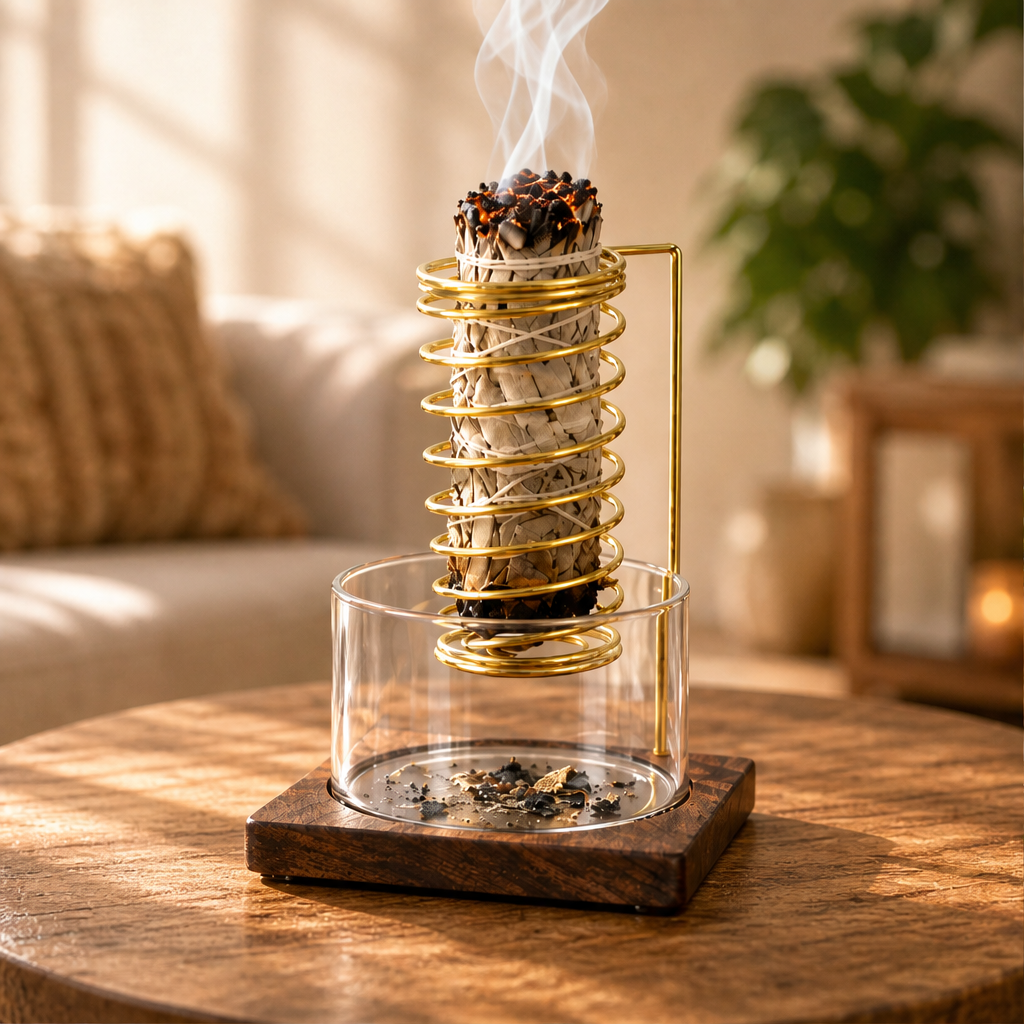 Emberholm – Spiral Coil Holder Mess-Free Glass Incense Burner + 50% OFF lifestyle