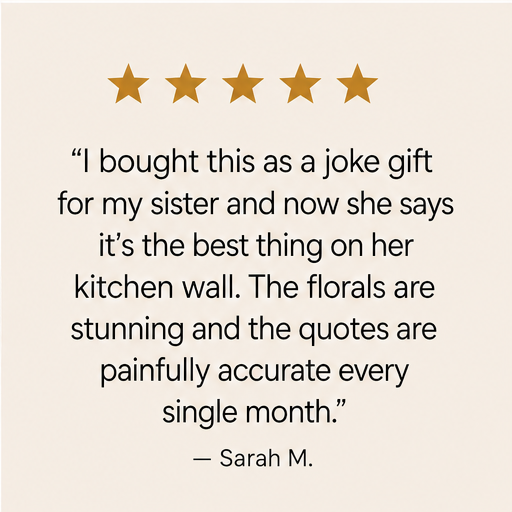 Foxglove & Sass – Floral Watercolour Sarcastic 2027 Wall Calendar detail