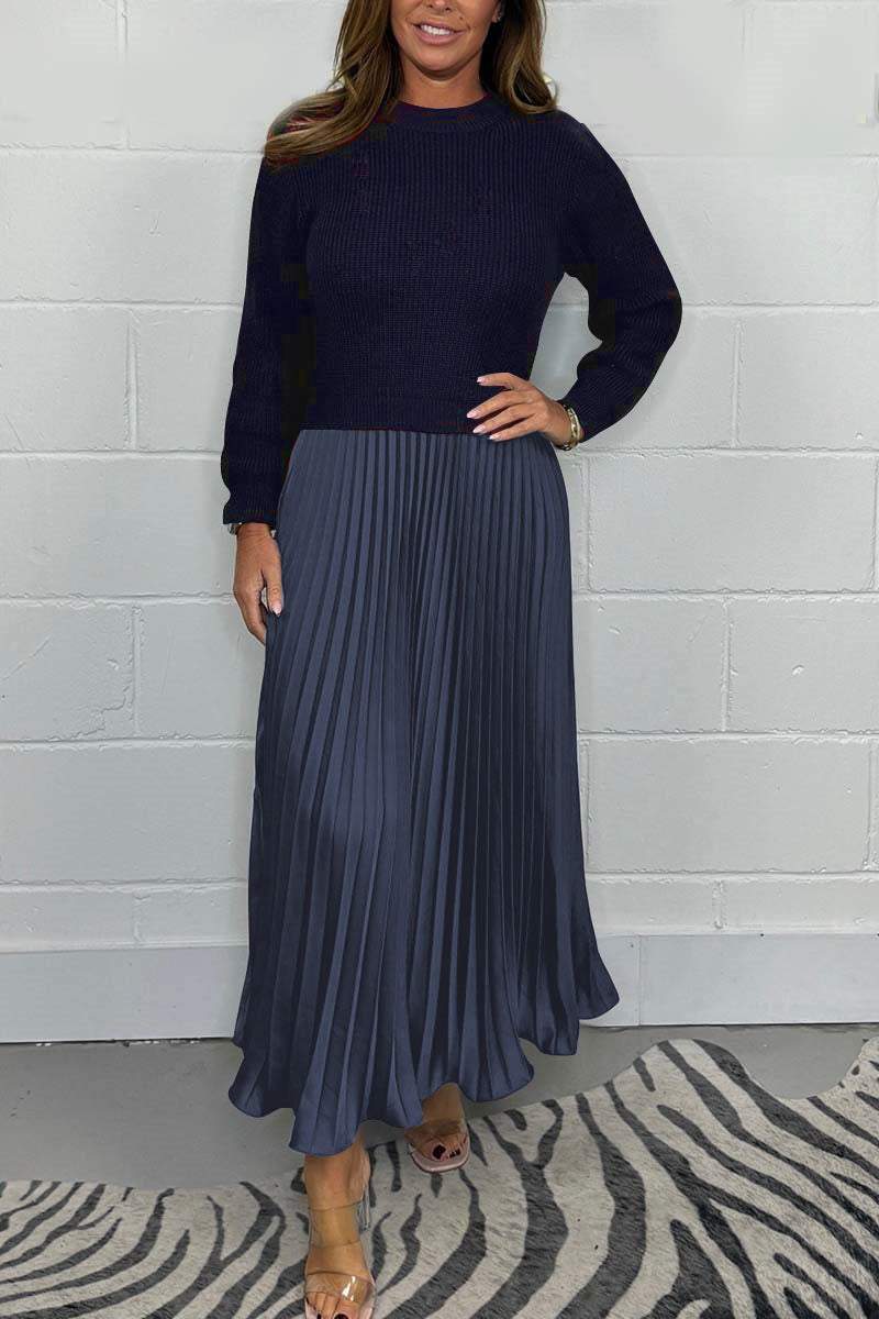 The PleatFlow Jumper Dress - Elegant Movement, Sweatshirt Comfort +50%OFF