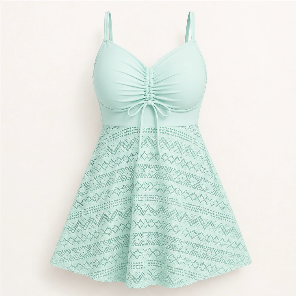 Soleya™ – Skirted Mesh Slimming Plus-Size Swimsuit + 50% OFF