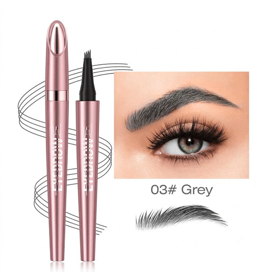 Plumelle – Waterproof 4-Tip Micro-Fork Eyebrow Pencil for Natural Hair-Like Brows - BUY 1 + 1 FREE