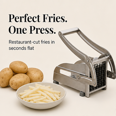 Frywell – Stainless Steel French Fry & Veggie Cutter with Suction-Lock Base + 50% OFF