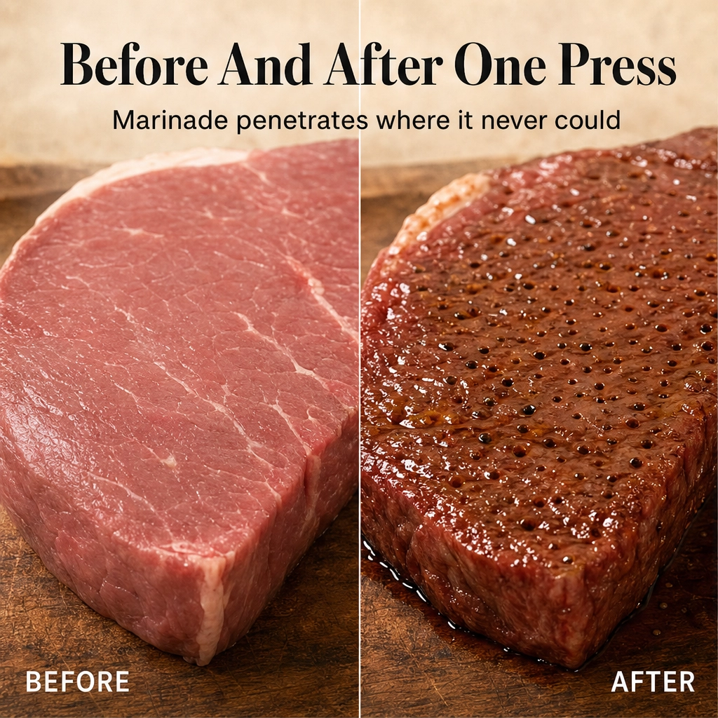 Searcraft™ – 48-Blade Spring-Loaded Meat Tenderizer with Safety Cover + 50% OFF