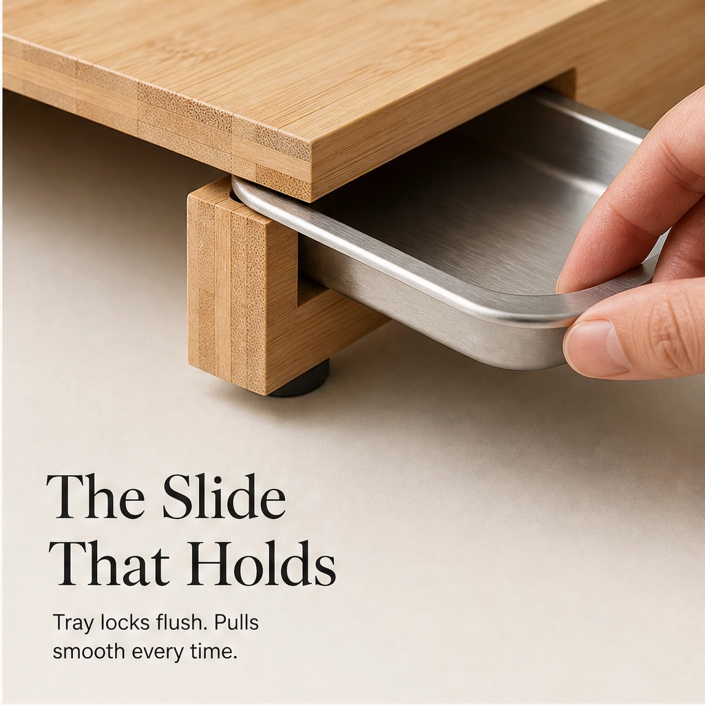 Larderboard™ – Bamboo Prep Board with Built-In Stainless Steel Trays + 50% OFF
