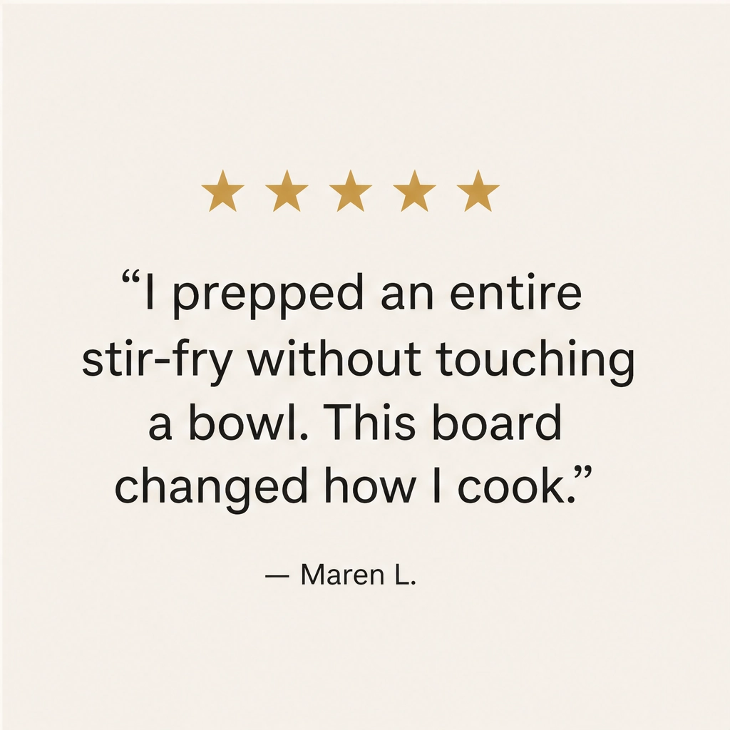 Larderboard™ – Bamboo Prep Board with Built-In Stainless Steel Trays + 50% OFF