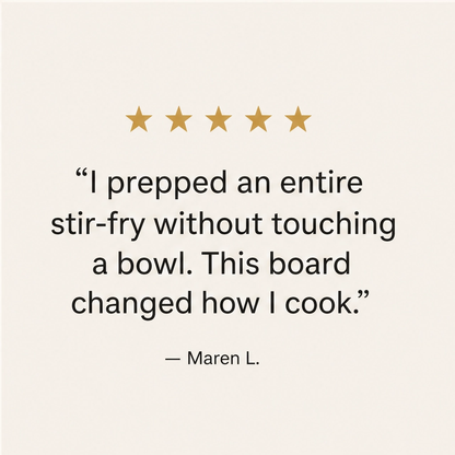 Larderboard™ – Bamboo Prep Board with Built-In Stainless Steel Trays + 50% OFF
