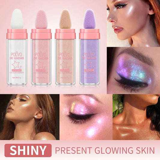 The RadiantGlow FairyDust Highlighter - High-Yield, 12 Hour Radiance, and Sponge Foam Tip + 50% OFF