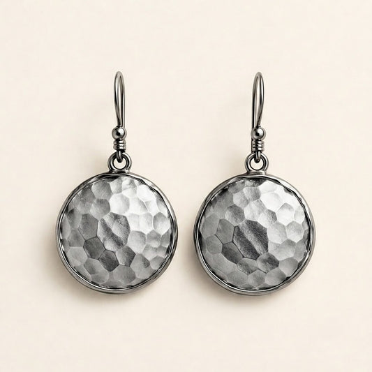 Aurelle – Hammered Metal Drop Earrings, Lightweight Geometric Statement Set + Buy 1 GET 1 FREE