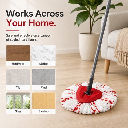 Scrubwell – Microfiber Spin Mop Replacement Heads with Scrub Pad, 3-Pack + 50% OFF