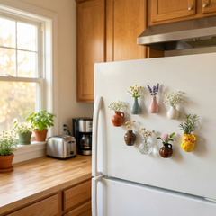 Petalia™ – Mini Ceramic Magnetic Flower Vases for Refrigerator (Set of 8) +50% OFF
