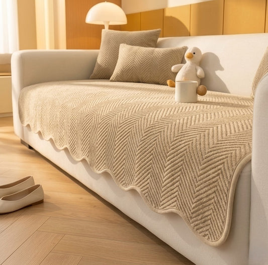 Wovenly™ – Herringbone Chenille Non-Slip Wavy Edge Couch Cover+ 50% OFF