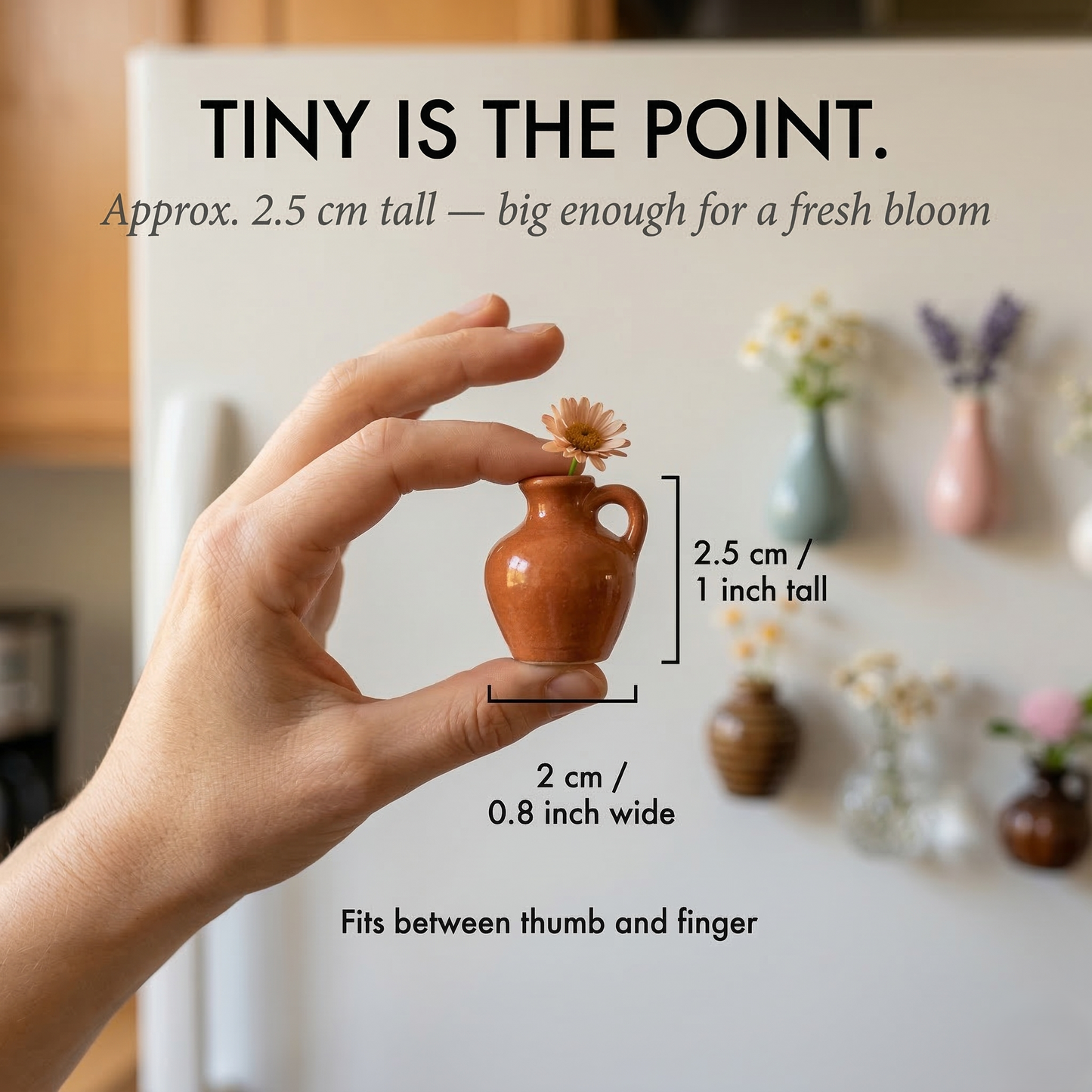 Petalia™ – Mini Ceramic Magnetic Flower Vases for Refrigerator (Set of 8) +50% OFF