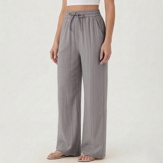 Wovelle™ – Soft Drawstring Wide-Leg Casual Pants | Breathable & Flowy + 50% OFF