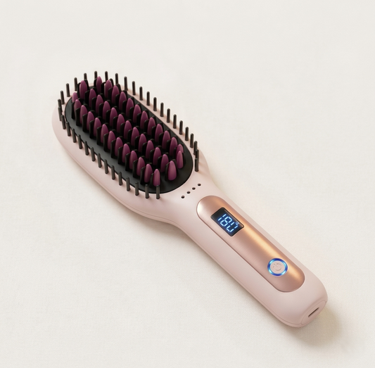 Velura™ – Cordless Ionic Hair Straightener Brush | 3 Heat Settings, Anti-Scald, USB Rechargeable + 50% OFF