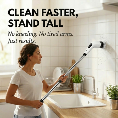 Skrubex™ – 9-in-1 Electric Cleaning Brush with 6 Brush Heads, IPX7 Waterproof, 3-Speed Motor for Bathroom, Kitchen & Car +50% OFF