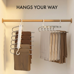 Foldholm™ – 6-Tier Space Saving Pants Hanger, Anti-Slip Folding Closet Rack for Jeans & Trousers +50% OFF