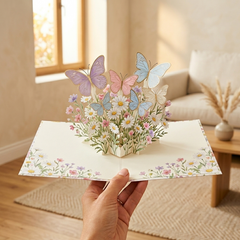 Gossamer™ – 3D Pop-Up Butterfly & Daisy Greeting Card with Envelope + 50% OFF