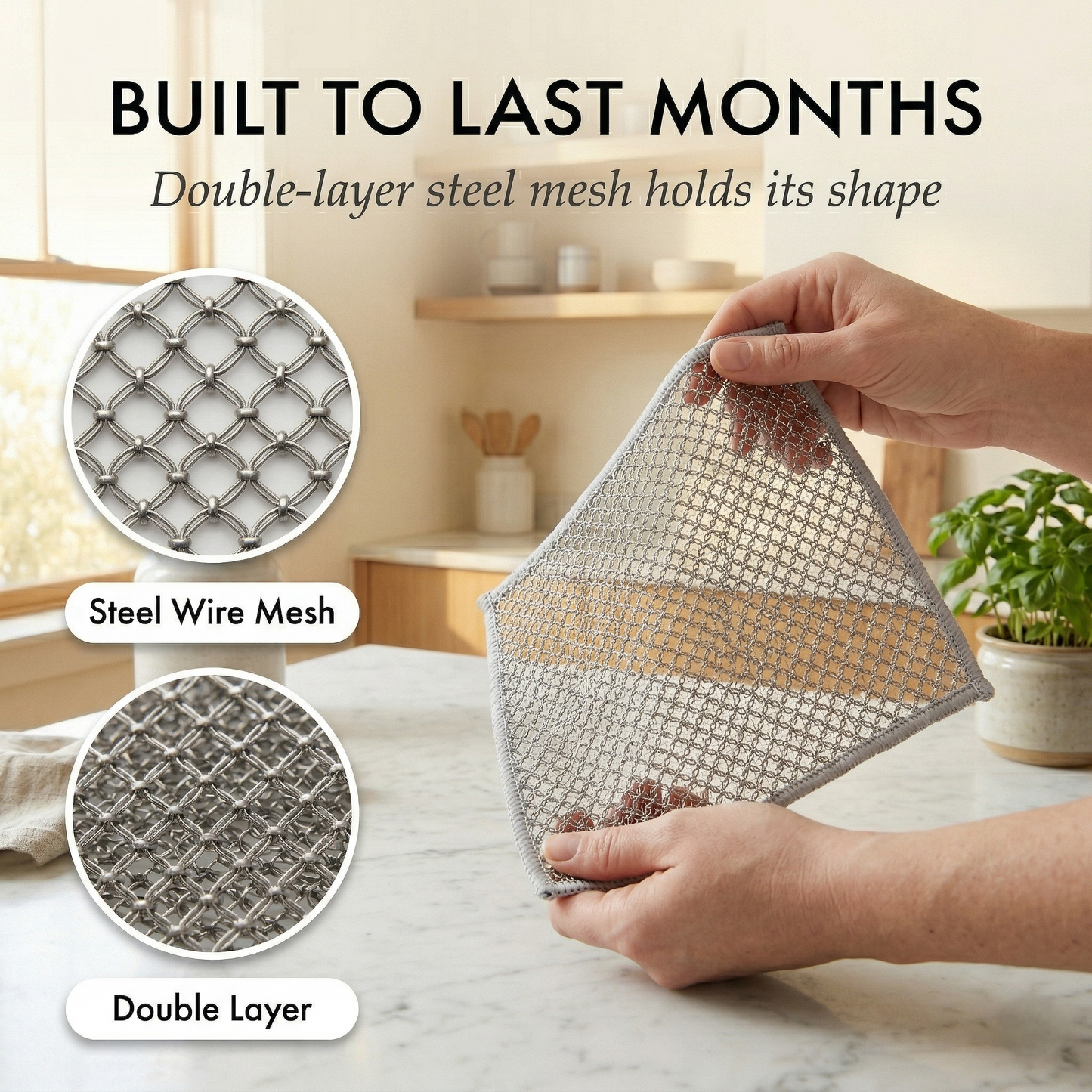 WireForge™ – No-Scratch Steel Mesh Scrubbing Cloth, Odor-Free & Reusable (4 packs)+ 50% OFF
