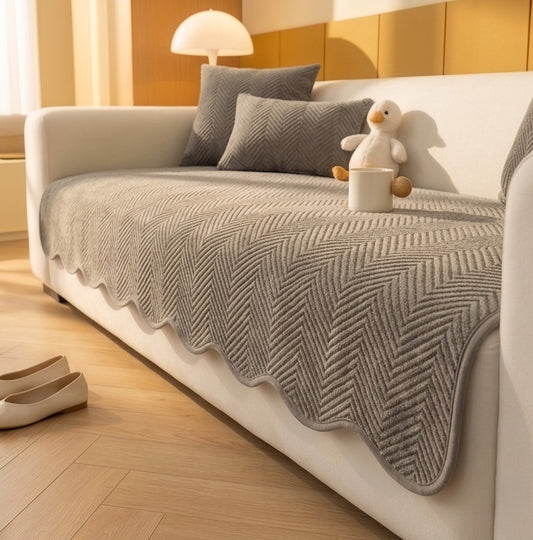 Wovenly™ – Herringbone Chenille Non-Slip Wavy Edge Couch Cover+ 50% OFF