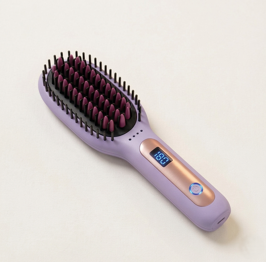Velura™ – Cordless Ionic Hair Straightener Brush | 3 Heat Settings, Anti-Scald, USB Rechargeable + 50% OFF