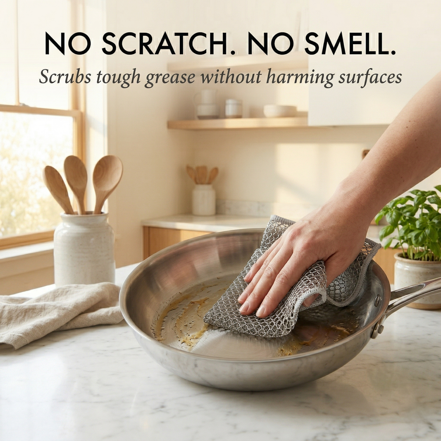 WireForge™ – No-Scratch Steel Mesh Scrubbing Cloth, Odor-Free & Reusable (4 packs)+ 50% OFF